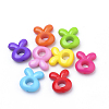 Opaque Solid Color Bunny Acrylic Beads SACR-Q190-25-1