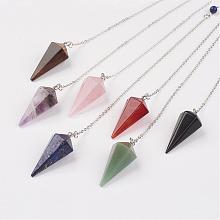 Natural & Synthetic Mixed Stone Hexagonal Pointed Dowsing Pendulums G-G956-D-FF