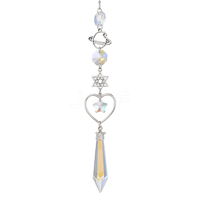 Alloy Planet Moon Hanging Ornaments HJEW-JM03018-1