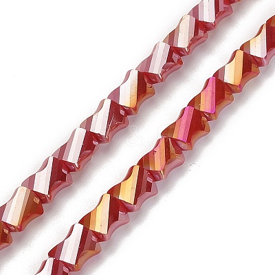 Electroplated Glass Beads Strands GLAA-G092-A-07-1