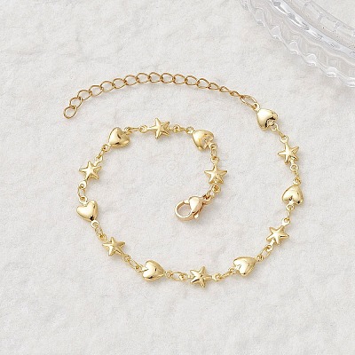 Brass Link Chain Bracelets for Women BJEW-JB12746-1