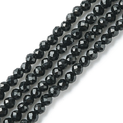 Natural Black Tourmaline Beads Strands LS-G-F748-Y01-01-1