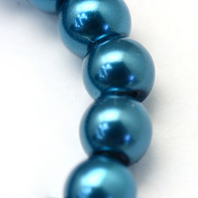 Baking Paint Pearlized Glass Pearl Round Bead Strands HY-Q003-4mm-06-1