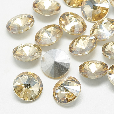 Pointed Back Glass Rhinestone Cabochons RGLA-T086-8mm-06-1