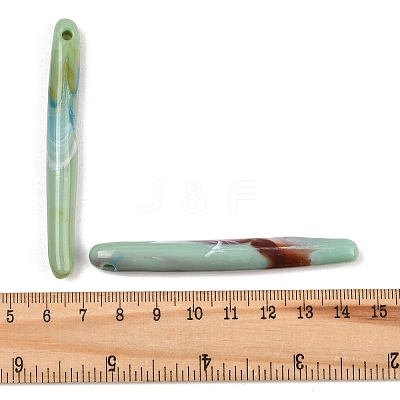 Opaque Acrylic Imitation Jade Big Pendants OACR-T033-13B-1