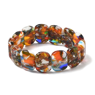 Lampwork Beads Stretch Bracelets for Men Women LAMP-P070-01-1