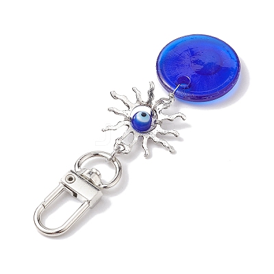 Evil Eye Lampwork Pendant Decorations HJEW-JM01997-01-1