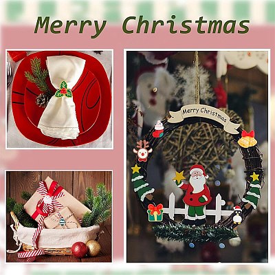 40Pcs 10 Styles Christmas Theme Opaque Resin Cabochons CRES-SC0002-56-1
