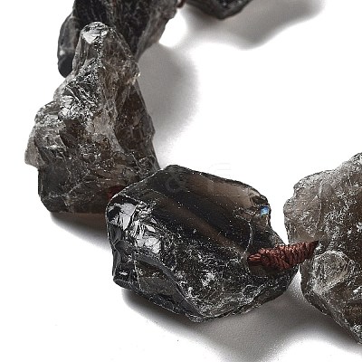 Raw Rough Natural Smoky Quartz Beads Strands G-J388-A08-01-1
