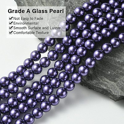 Eco-Friendly Grade A Glass Pearl Beads HY-J002-6mm-HX073-1