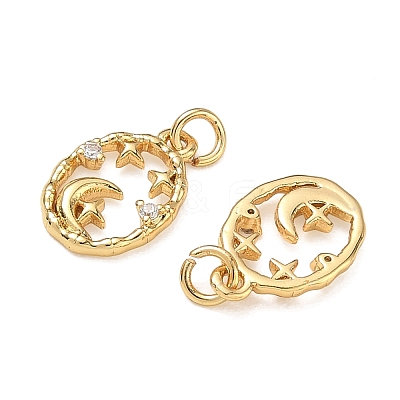 Brass Micro Pave Clear Cubic Zirconia Charms CU-CBAF0F8-16E-G-1
