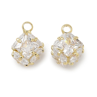 Brass Pave Clear Cubic Zirconia Charms CU-CBAD360-08G-02-1