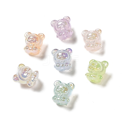 UV Plating Rainbow Iridescent Acrylic Beads X-PACR-M002-01-1