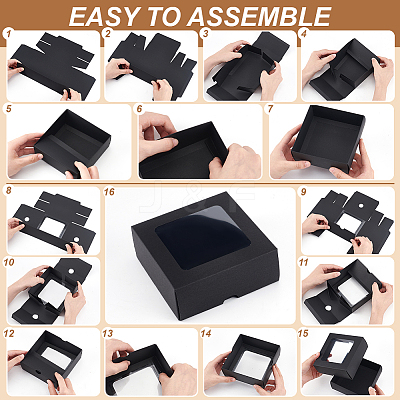 Square Kraft Paper Storage Gift Boxes CON-WH0095-100C-02-1