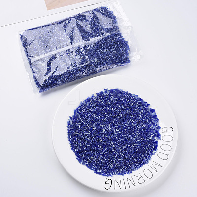 Transparent Colours Luster Glass Bugle Beads SEED-N005-001-A02-1