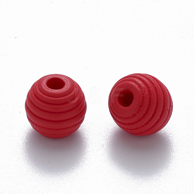 Painted Natural Wood Beehive Beads WOOD-Q040-019B-A07-1