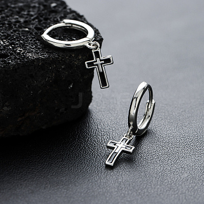 304 Stainless Steel Enamel Hoop Dangle Earrings for Men WGB7547-01-1