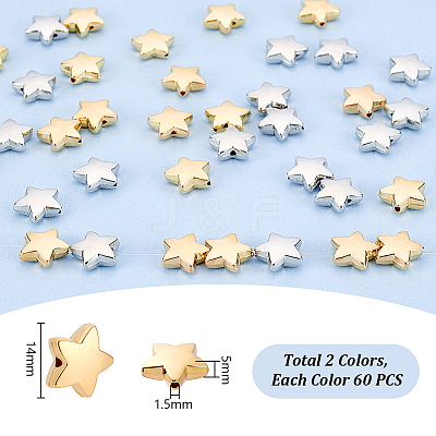 120Pcs 2 Colors Plastic Beads FIND-PH0024-70-1