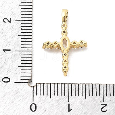 Brass Micro Pave Clear Cubic Zirconia Pendants KK-L228-01G-02-1