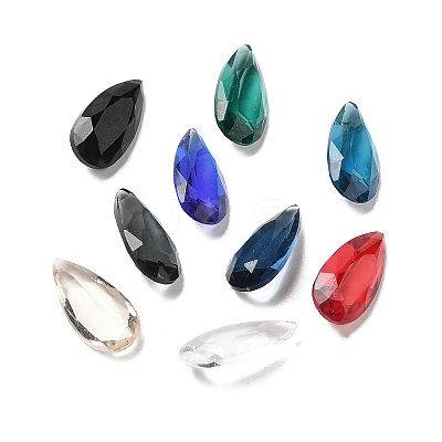 Pointed Back Glass Rhinestone Cabochons GLAA-B012-32E-1
