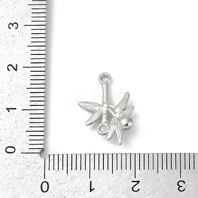 Alloy Green Enamel Bamboo Shaped Connector Charms PALLOY-R151-74P-1