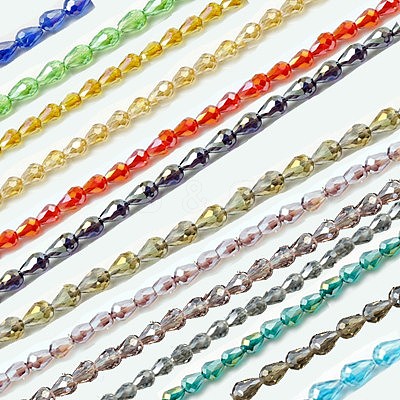 Electroplate Glass Beads Strands EGLA-D015-15x10mm-M-1