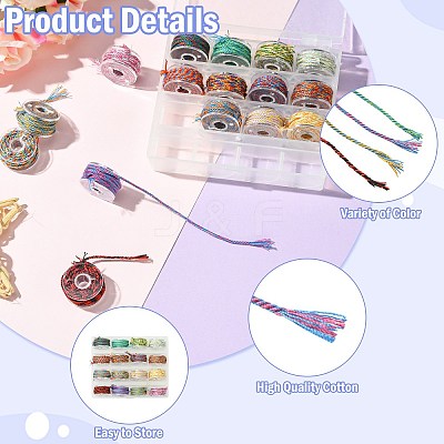 16 Rolls 16 Colors Hand Rubbed Cotton Thread Sets ST-CJ0042-001-1