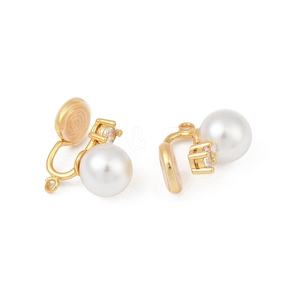 Round Brass Brass Micro Pave Clear Cubic Zirconia Ear Cuff Findings KK-F902-03G-1