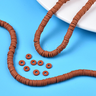 Handmade Polymer Clay Beads Strands CLAY-R089-6mm-158-1