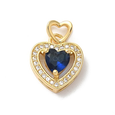 Rack Plating Brass Cubic Zirconia Pendants KK-Z056-14G-01-1