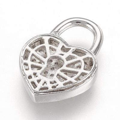 Brass Micro Pave Cubic Zirconia Pendants ZIRC-F062-04P-1