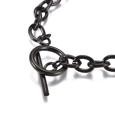 Unisex 304 Stainless Steel Cable Chain Bracelets BJEW-P245-39B-1