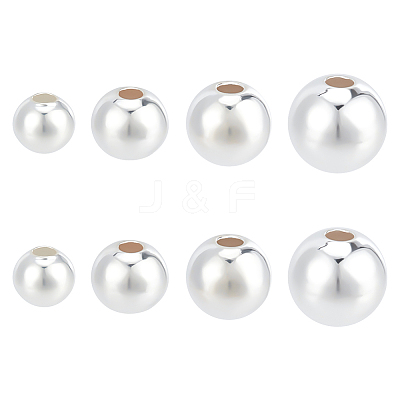 8Pcs 4 Styles 925 Sterling Silver Beads STER-BC0002-13-1