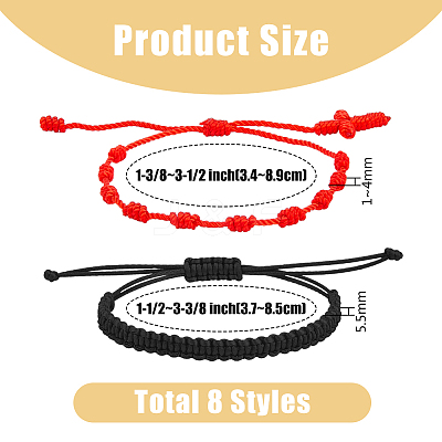 8Pcs 4 Style Nylon Braided Cord Bracelets Set BJEW-FI0001-52-1