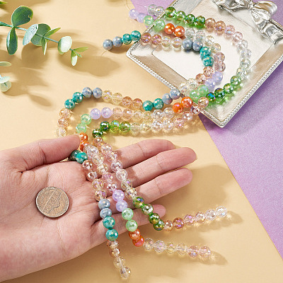 3 Colors 3 Strands Electroplate Glass Beads Strands EGLA-TA0013-51A-1