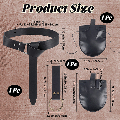 Viking PU Leather Belt Pouch Bag AJEW-CL0003-22A-1