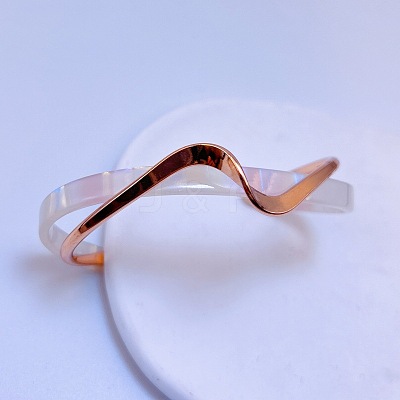 Wave Acrylic & CCB Plastic Cuff Bangles for Women FS-WGC603E-13-1