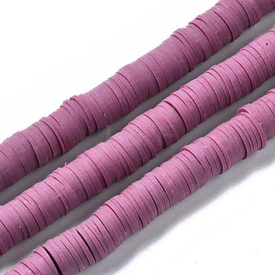Flat Round Handmade Polymer Clay Beads CLAY-R067-12mm-05-1