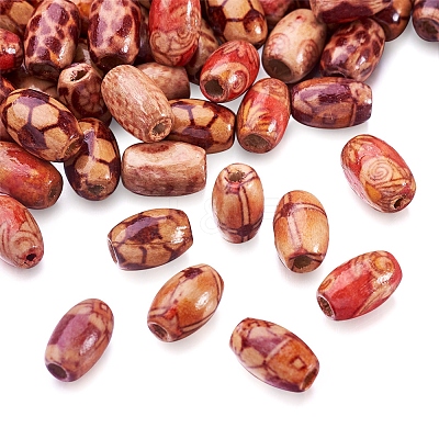Printed Natural Wood Beads X-WOOD-R247-M-1