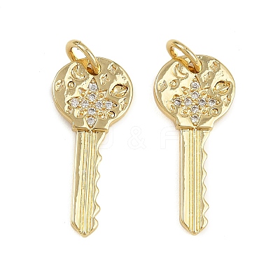 Brass Micro Pave Cubic Zirconia Pendants KK-C114-01G-1