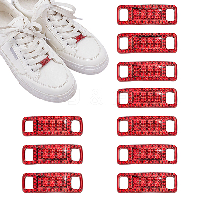 10Pcs Alloy Rhinestone Shoelace Buckle FIND-AR0006-26-1