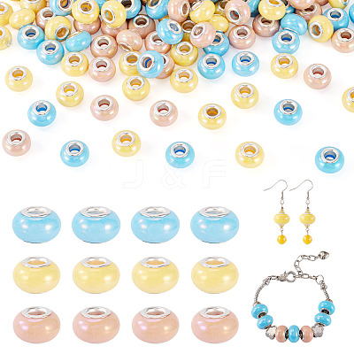 150Pcs Opaque Resin European Beads RESI-TA0004-61B-1