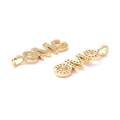 Brass Micro Pave Clear Cubic Zirconia Pendants ZIRC-Z019-32G-NR-1