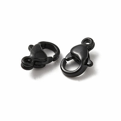 Spray Painted 304 Stainless Steel Lobster Claw Clasps STAS-R120-01B-02-1