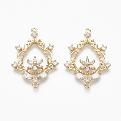 Brass Micro Pave Cubic Zirconia Links KK-R132-011-NF-1