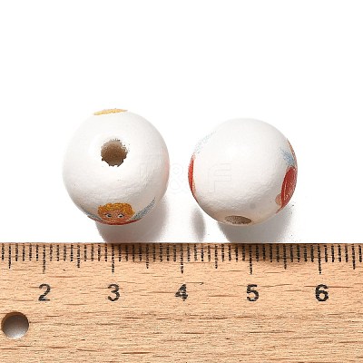 Valentine's Day Element Printed Wood Beads WOOD-R002-01-09-1