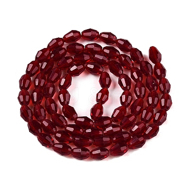 Transparent Glass Beads Strands EGLA-A037-T6x8mm-D10-1