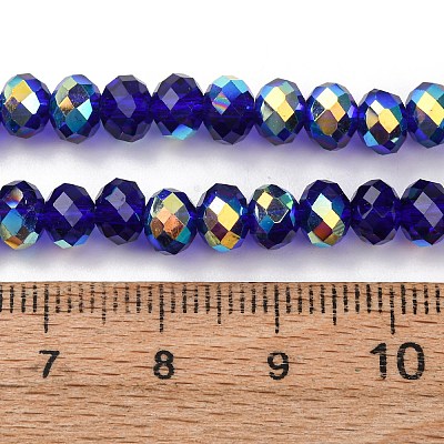 Electroplate Transparent Glass Beads Strands EGLA-A046-01B-02-1
