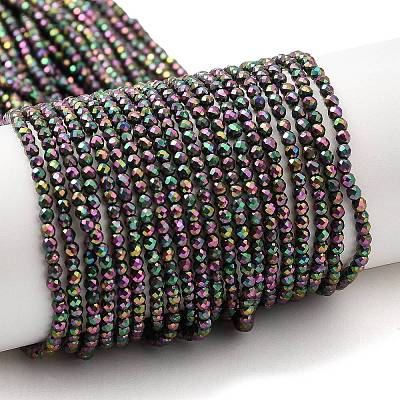 Electroplate Glass Beads Strands GLAA-H021-01A-FP14-1