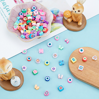 90~120Pcs 6 Style Handmade Polymer Clay Beads CLAY-PH0001-39-1